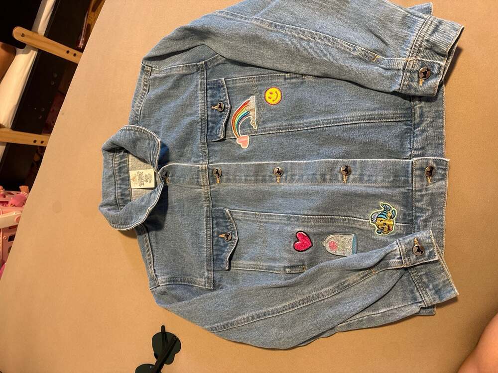 Disney Girls Denim Jacket with Patches Size 11/12